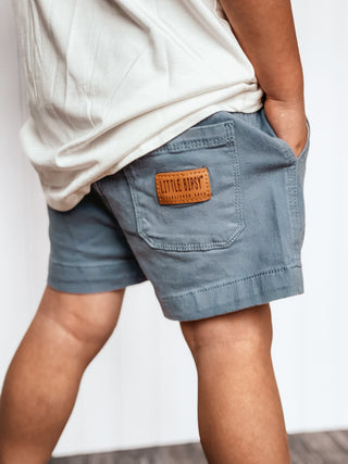 Little Bipsy Cotton Twill Short - Blue, Little Bipsy Collection, Blue, cf-size-0-3-months, cf-size-12-18-months, cf-size-3-6-months, cf-size-6-12-months, cf-size-7y-8y, cf-type-shorts, cf-ven