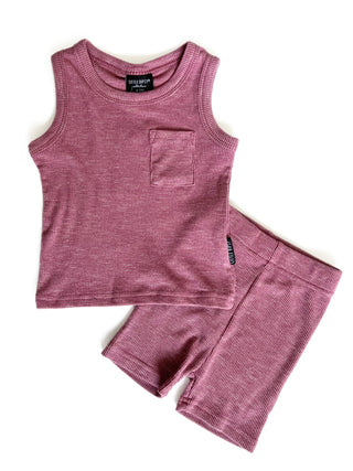 Little Bipsy Ribbed Tank - Hibiscus, Little Bipsy Collection, Hibiscus, LBSS23, Little Bipsy, Little Bipsy Ribbed Tank, Little Bipsy Tank, Ribbed Collection, Tank Top, Tank - Basically Bows &