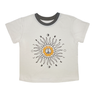 Tiny Whales Cosmic S/S Natural Boxy Tee, Tiny Whales, Boxy Tee, cf-size-3t, cf-size-4t, cf-size-5y, cf-size-7y, cf-type-shirt, cf-vendor-tiny-whales, Made in the USA, Peace, Sunflower, Tiny W