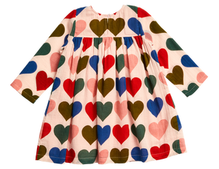 Pink Chicken Strawberry Cream Multi Hearts L/S Courtney Dress, Pink Chicken, Big Girls Clothing, Dress, Dress for Girls, Dresses for Girls, Little Girls Clothing, Little Girls Dress, Little G