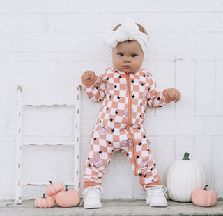 Dream Big Little Co Harvest Kisses Checks Dream Romper, Dream Big Little Co, cf-size-3-6-months, cf-type-pajamas, cf-vendor-dream-big-little-co, CM22, DBLC, Dream Big Little Co, Dream Big Lit