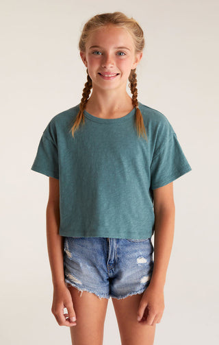 Z Supply Girls Nattie Tee - Dark Teal, Z Supply, JAN23, Top, Tween Girl, tween girls, Tween Girls Clothing, Z Supply, Z Supply Girls, Z Supply Girls Nattie Tee, Z Supply Girls Nattie Tee - Te