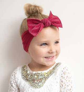 Baby Bling Metallic Knot Headband - Cherry, Baby Bling, Baby Bling, Baby Bling Bows, Baby bling headband, Baby Bling Knot Headband, Baby Bling Metallic, Baby Bling Metallic Headband, Black Fr