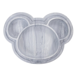 Kushies Siliplate - Marble Grey Bear, Kushies Baby, Feeding, Kushies, Kushies Siliplate, Kushies Siliplate - Marble Grey Bear, Kushies Suction plate, Suction Plate, Plate - Basically Bows & B