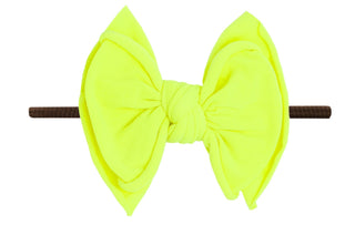 Baby Bling Neon Safety Yellow / Brown FAB-BOW-LOUS Skinny Headband, Baby Bling, Baby Baby Bling Headbands, Baby Bling, Baby Bling FAB-BOW-LOUS, Baby Bling FAB-BOW-LOUS Skinny Headband, Baby B