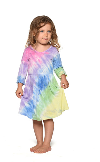 Fairwell Prairie Dress in Mermaid, Fairwell, CM22, Dress, Dresses, Fairwell, Fairwell Dress, Fairwell Kids Clothing, Fairwell Mermaid, Fairwell Mermaid Tie Dye, Fairwell Prairie Dress, Fairwe