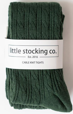 Little Stocking Co Cable Knit Tights: Ivory - Little Stocking Co