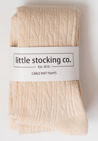 Little Stocking Co Cable Knit Tights - Vanilla, Little Stocking Co, Cable Knit Tights, cf-size-0-6-months, cf-size-1-2y, cf-size-3-4y, cf-size-5-6y, cf-size-6-12-months, cf-size-7-8y, cf-type