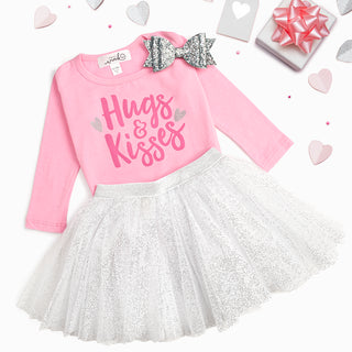 Hugs & Kisses L/S Pink Bodysuit, Sweet Wink, cf-size-3-6-months, cf-type-onesie, cf-vendor-sweet-wink, CM22, Hugs & Kisses L/S Pink Bodysuit, Hugs & Kisses Long Sleeve Pink Bodysuit, Hugs and