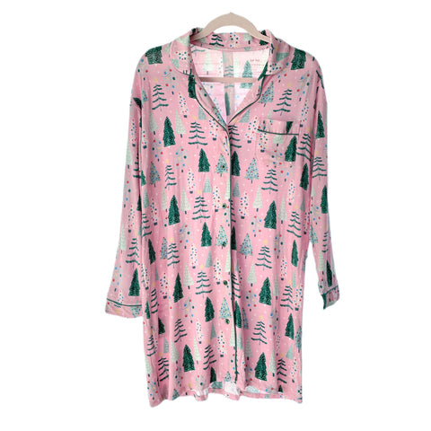 Little Sleepies Pink Twinkling Trees Women's L/S Sleep Shirt