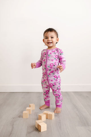 Little Sleepies Sweetheart Floral Convertible Romper/Sleeper, Little Sleepies, Bamboo Pajamas, CM22, Coverall, Footie, Little Sleepies, Little Sleepies Bamboo, Little Sleepies Convertible Rom