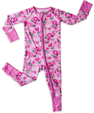 Little Sleepies Sweetheart Floral Convertible Romper/Sleeper, Little Sleepies, Bamboo Pajamas, CM22, Coverall, Footie, Little Sleepies, Little Sleepies Bamboo, Little Sleepies Convertible Rom