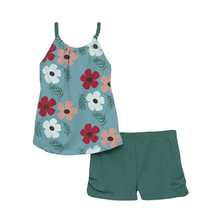 KicKee Pants Glacier Wildflowers Gathered Cami & Shorts Outfit Set, KicKee Pants, Cami & Shorts Outfit Set, CM22, Glacier Wildflowers, KicKee Pants, KicKee Pants Gathered Cami & Shorts Outfit