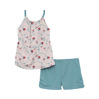 KicKee Pants Macaroon Floral Vines Gathered Cami & Shorts Outfit Set, KicKee Pants, Cami & Shorts Outfit Set, CM22, KicKee Pants, KicKee Pants Gathered Cami & Shorts Outfit Set, KP Road Trip,