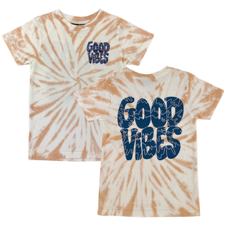 Tiny Whales Good Vibes Rust Tie Dye S/S Tee, Tiny Whales, Boys Clothing, cf-size-10y, cf-type-shirt, cf-vendor-tiny-whales, CM22, Good Vibes Rust Tie Dye Tee, Made in the USA, Tiny Whales, Ti