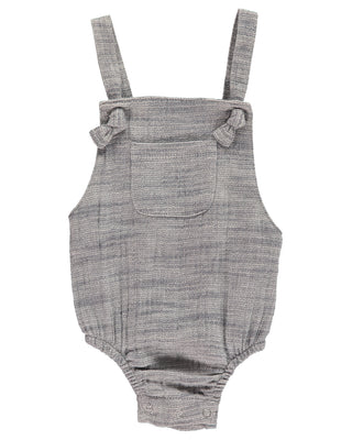 Me & Henry Grey Woven Knotted Bubble, Me & Henry, Boy Bubble Romper, Boys Clothing, Bubble Romper, Infant Boy Clothing, JAN23, Me & Henry, Me & Henry Grey Woven Bubble, Me and Henry, Me and H