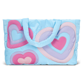 Iscream Happy Heart Puffy Weekender Bag, Iscream, Bag for Camp, Camp Bag, cf-type-bag, cf-vendor-iscream, Gift for Camp, Gifts for Girls, Happy Heart, Happy Heart Puffy Weekender Bag, Iscream