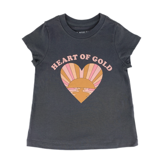 Tiny Whales Heart of Gold Faded Black Crew S/S Tee, Tiny Whales, cf-size-4t, cf-type-shirt, cf-vendor-tiny-whales, CM22, Heart of Gold, Made in the USA, Tiny Whales, Tiny Whales Clothing, Tin