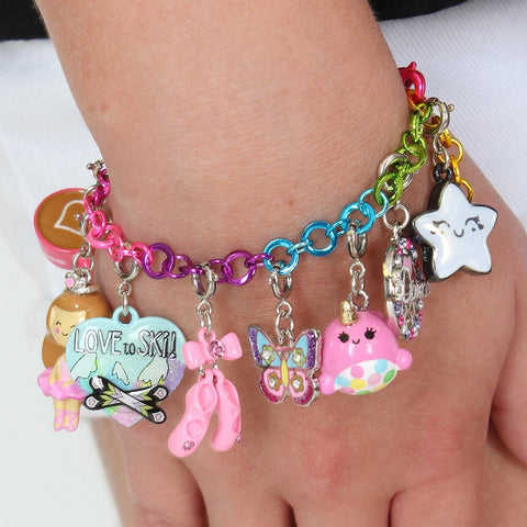 fcity.in - Vembley Pink Studded Eiffel Tower Star Charms Adjustable Bracelet  For