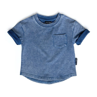 Little Bipsy Acid Wash Tee - Navy, Little Bipsy Collection, Acid Wash Tee, cf-size-0-3-months, cf-type-tee, cf-vendor-little-bipsy-collection, LBSS23, Little Bipsy, Little Bipsy Acid Wash Tee