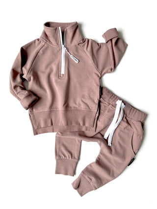 Little Bipsy Zip Pullover - Dusty Plum, Little Bipsy Collection, cf-size-0-3-months, cf-size-12-18-months, cf-type-pullover, cf-vendor-little-bipsy-collection, CM22, Dusty Plum, JAN23, LBSS22