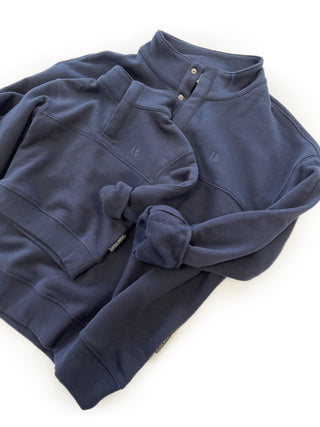 Little Bipsy Mock Neck Pullover - Navy, Little Bipsy Collection, LBSS23, Little Bipsy, Little Bipsy Collection, Little Bipsy Mock Neck Pullover, Little Bipsy Pullover, Mock Neck Pullover, Nav