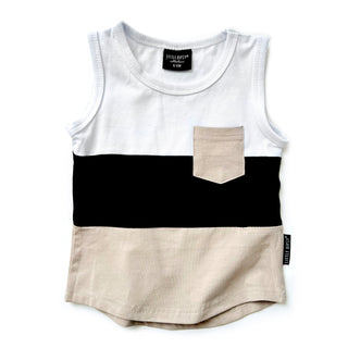 Little Bipsy Block Pocket Tank - Sand, Little Bipsy Collection, CM22, JAN23, LBSS22, Little Bipsy, Little Bipsy Block Pocket Tank, Little Bipsy Block Pocket Tank - Sand, Little Bipsy Pocket T