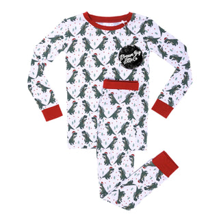 Dream Big Little Co Christmas Dinos L/S Dream Set, Dream Big Little Co, All Things Holiday, Christmas, Christmas Dinos, Christmas Pajamas, DBLC, Dinosaur, Dinosaurs, Dream Big Little Co, Drea