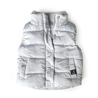 Little Bipsy Sherpa Lined Puffer Vest - Ice, Little Bipsy Collection, cf-size-12-18-months, cf-size-2t-3t, cf-size-4t-5t, cf-type-vest, cf-vendor-little-bipsy-collection, Ice, JAN23, Little B