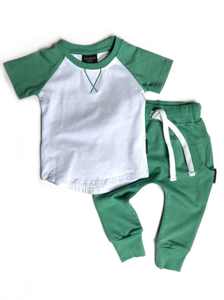 Little Bipsy Short Sleeve Baseball Tee - Kiwi, Little Bipsy Collection, cf-size-0-3-months, cf-size-12-18-months, cf-size-6-12-months, cf-type-tee, cf-vendor-little-bipsy-collection, CM22, JA