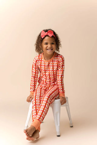 In My Jammers Peachy Plaid L/S 2pc PJ Set, In My Jammers, Bamboo, Bamboo Pajamas, cf-size-3t, cf-size-4t, cf-size-5t, cf-type-pajamas, cf-vendor-in-my-jammers, In My Jammers, In My Jammers L/