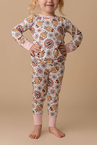 In My Jammers Groovy Chick L/S 2pc PJ Set, In My Jammers, Bamboo, Bamboo Pajamas, Boho Bunny, cf-size-4t, cf-size-5t, cf-type-pajamas, cf-vendor-in-my-jammers, Easter, Easter Basket Ideas, Ea