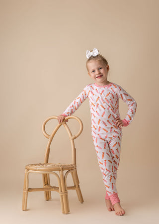 In My Jammers Pink Carrot L/S 2pc PJ Set, In My Jammers, Bamboo, Bamboo Pajamas, Boho Bunny, cf-size-2t, cf-size-3t, cf-size-4t, cf-size-5t, cf-type-pajamas, cf-vendor-in-my-jammers, Easter, 