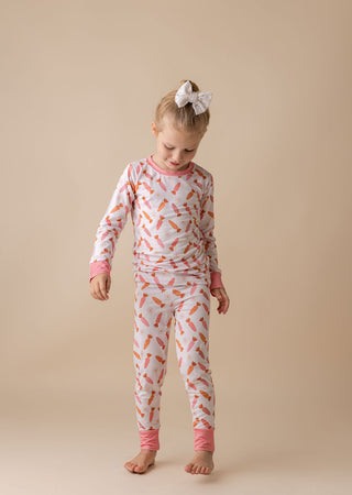 In My Jammers Pink Carrot L/S 2pc PJ Set, In My Jammers, Bamboo, Bamboo Pajamas, Boho Bunny, cf-size-2t, cf-size-3t, cf-size-4t, cf-size-5t, cf-type-pajamas, cf-vendor-in-my-jammers, Easter, 