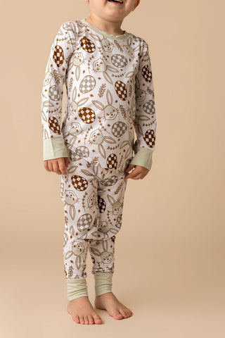 In My Jammers Mint Bunny L/S 2pc PJ Set, In My Jammers, Bamboo, Bamboo Pajamas, cf-size-5t, cf-size-6t, cf-size-7-8, cf-type-pajamas, cf-vendor-in-my-jammers, Easter, Easter Basket Ideas, Eas