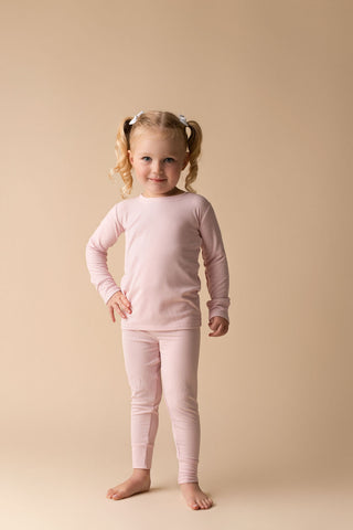 In My Jammers Solid Petal Ribbed L/S 2pc PJ Set, In My Jammers, Bamboo, Bamboo Pajamas, cf-size-3t, cf-size-5t, cf-size-6t, cf-size-7-8y, cf-type-pajamas, cf-vendor-in-my-jammers, In My Jamme