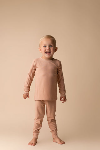 In My Jammers Solid Desert Ribbed L/S 2pc PJ Set, In My Jammers, Bamboo, Bamboo Pajamas, cf-size-2t, cf-size-3t, cf-size-4t, cf-size-5t, cf-size-6t, cf-size-7-8y, cf-type-pajamas, cf-vendor-i