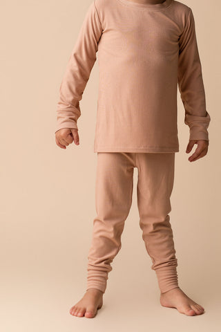 In My Jammers Solid Desert Ribbed L/S 2pc PJ Set, In My Jammers, Bamboo, Bamboo Pajamas, cf-size-2t, cf-size-3t, cf-size-4t, cf-size-5t, cf-size-6t, cf-size-7-8y, cf-type-pajamas, cf-vendor-i