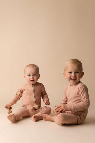 In My Jammers Solid Desert Ribbed Zipper Romper, In My Jammers, Bamboo, Bamboo Pajamas, cf-size-12-18-months, cf-size-18-24-months, cf-size-2t, cf-size-6-9-months, cf-size-9-12-months, cf-typ