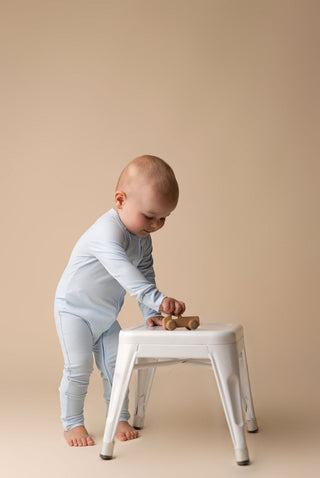 In My Jammers Solid Sky Blue Ribbed Zipper Romper, In My Jammers, Bamboo, Bamboo Pajamas, cf-size-12-18-months, cf-size-18-24-months, cf-size-2t, cf-size-3-6-months, cf-size-6-9-months, cf-ty