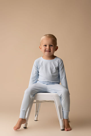 In My Jammers Solid Sky Blue Ribbed L/S 2pc PJ Set, In My Jammers, Bamboo, Bamboo Pajamas, cf-size-3t, cf-size-4t, cf-size-5t, cf-size-6t, cf-size-7-8y, cf-type-pajamas, cf-vendor-in-my-jamme