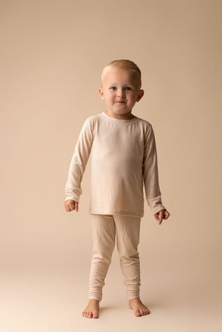 In My Jammers Solid Nude Ribbed L/S 2pc PJ Set, In My Jammers, Bamboo, Bamboo Pajamas, cf-size-3t, cf-size-4t, cf-size-5t, cf-size-6t, cf-size-7-8y, cf-type-pajamas, cf-vendor-in-my-jammers, 