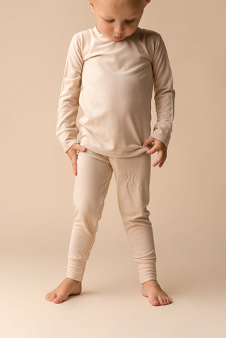 In My Jammers Solid Nude Ribbed L/S 2pc PJ Set, In My Jammers, Bamboo, Bamboo Pajamas, cf-size-3t, cf-size-4t, cf-size-5t, cf-size-6t, cf-size-7-8y, cf-type-pajamas, cf-vendor-in-my-jammers, 