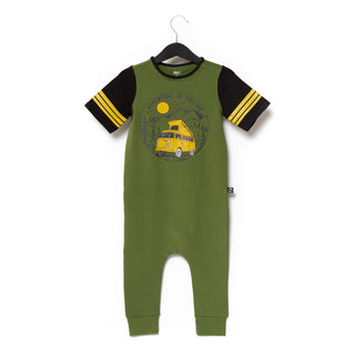 RAGS Retro S/S Rag Romper - Adventure is Calling, RAGS, cf-size-12-18-months, cf-size-18-24-months, cf-size-3-6-months, cf-size-6-12-months, cf-type-romper, cf-vendor-rags, CM22, Moto Patch, 