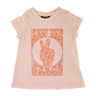 Tiny Whales Keep the Peace Rose Girls Crew S/S Tee, Tiny Whales, Keep the Peace Rose Girls Crew Tee, Made in the USA, Tiny Whales, Tiny Whales Clothing, Tiny Whales Girls, Tiny Whales Girls C