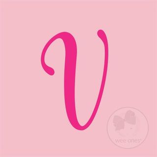 King Light Pink w/Hot Pink Monogram Hair Bow on Clippie, Wee Ones, Alligator Clip, Alligator Clip Hair Bow, cf-type-hair-bow, cf-vendor-wee-ones, Clippie, Grosgrain, Hair Bow, Initial, Initia