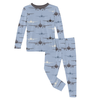 KicKee Pants Pond Airplanes L/S Pajama Set, KicKee Pants, cf-size-5-years, cf-size-6-years, cf-type-footie, cf-vendor-kickee-pants, CM22, KicKee, KicKee Pants, KicKee Pants L/S Pajama Set, Ki