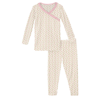 KicKee Pants Natural Buds L/S Scallop Kimono Pajama Set, KicKee Pants, cf-size-4t, cf-size-5-years, cf-size-6-years, cf-type-footie, cf-vendor-kickee-pants, CM22, Footie, KicKee, KicKee Pants