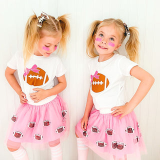 Sweet Wink Football Bow S/S White Shirt, Sweet Wink, CM22, Football, Football Bow S/S White Shirt, Football Shirt, Football Tee, Game Day, JAN23, Sweet Wink, Sweet Wink Football, Sweet Wink F