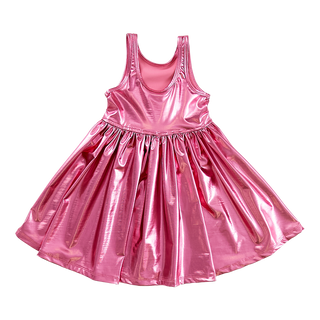 Pink Chicken Liza Lame Dress - Rose, Pink Chicken, Big Girls Clothing, Dress, Dress for Girls, Dresses for Girls, Little Girls Clothing, Little Girls Dress, Little Girls Dresses, Metallic Dre